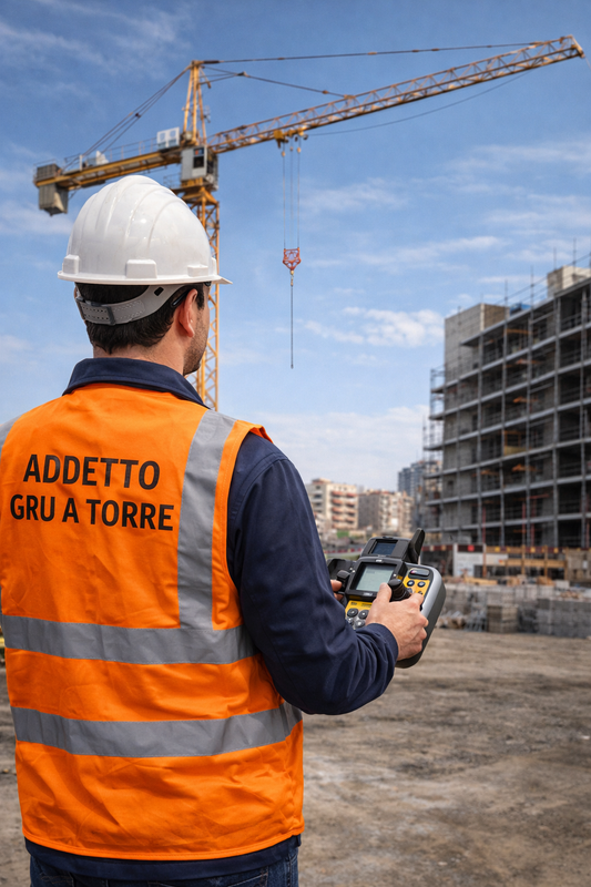 Corso di aggiornamento addetto alla conduzione di gru a torre a rotazione in basso - 4 ore