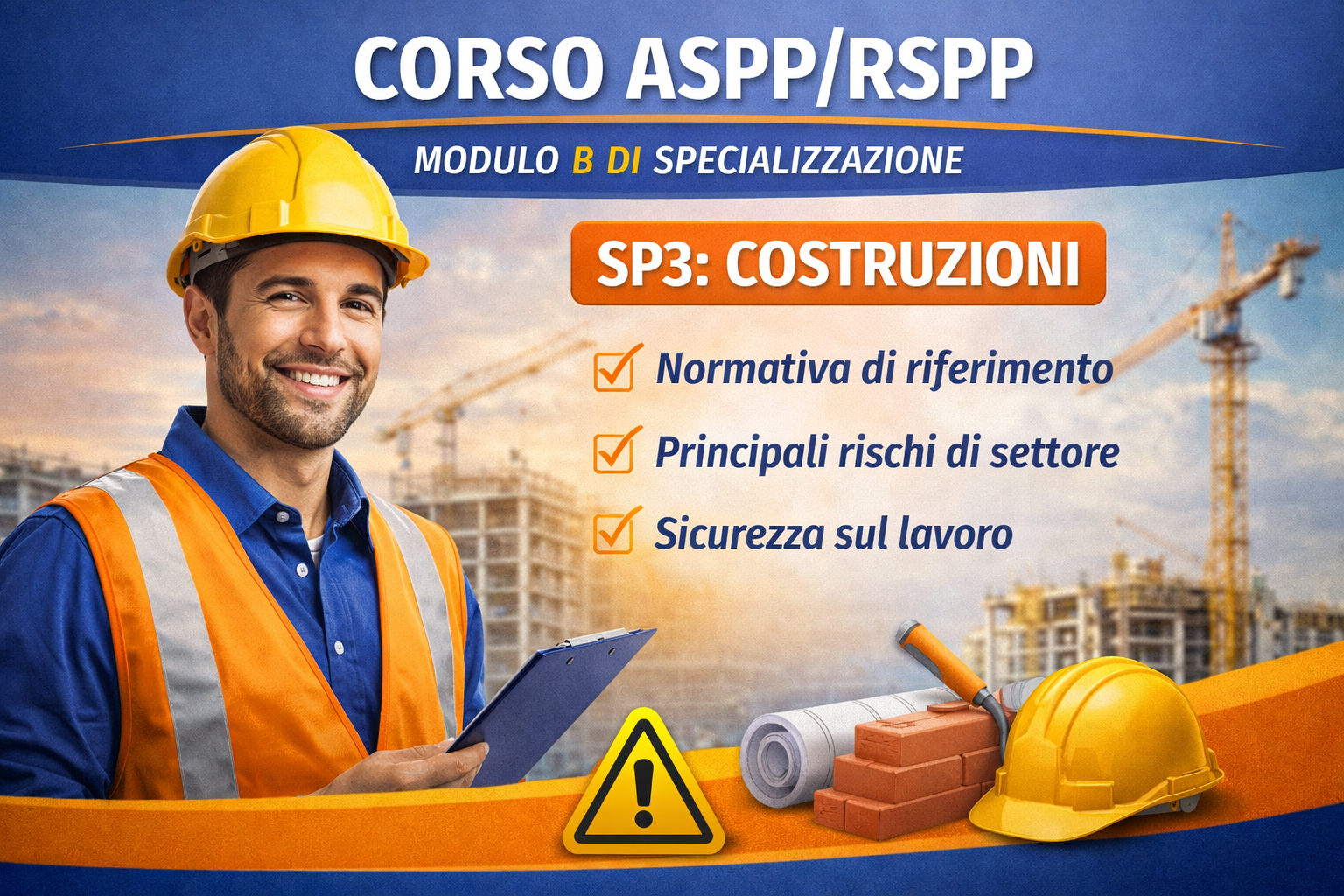 Corso ASPP/RSPP Modulo B di Specializzazione SP3: Costruzioni- 16 Ore